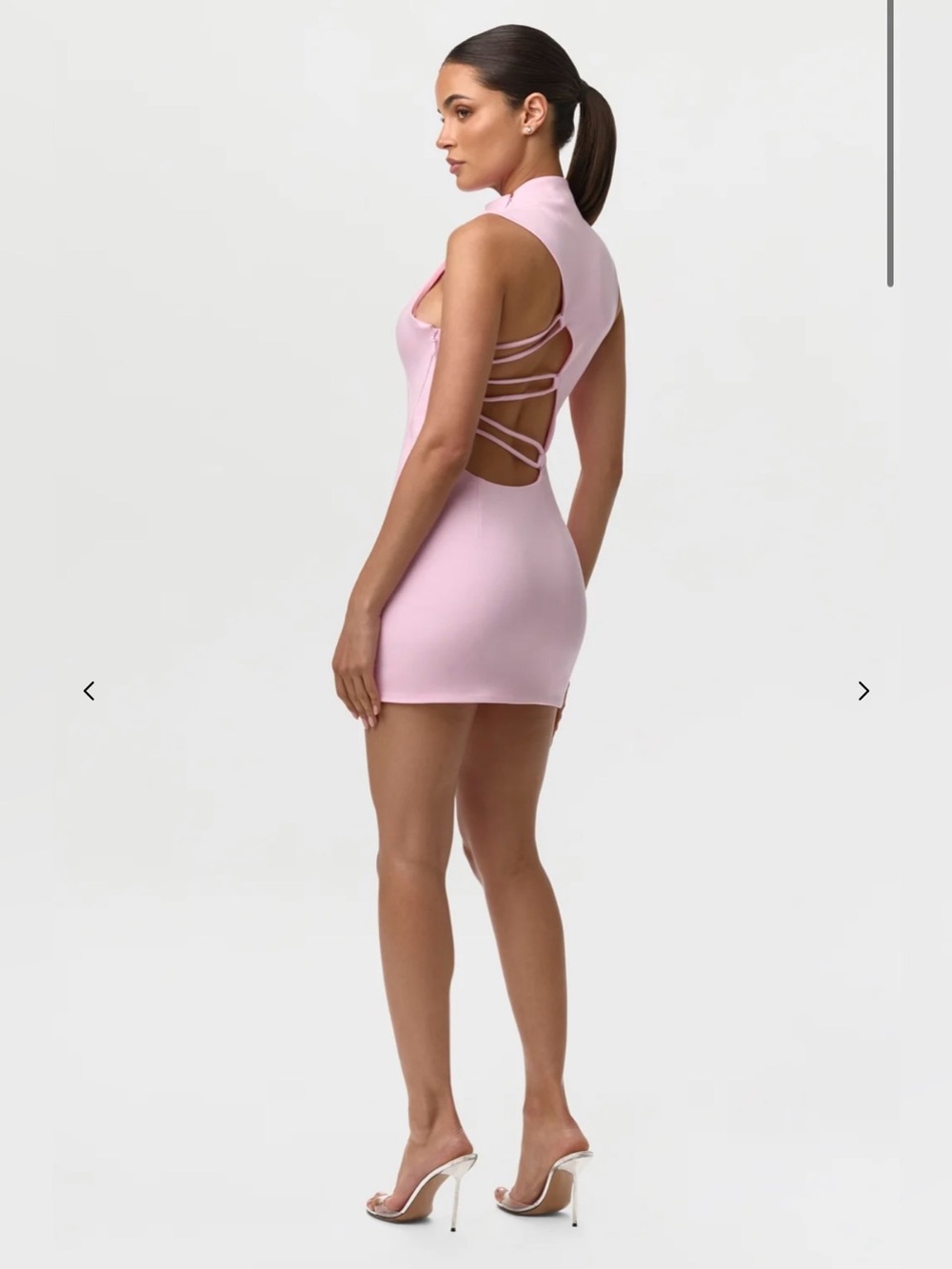 Naked Wardrobe Ponte Cut Out Mini Dress Cotton Candy